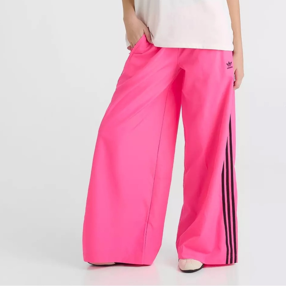 Adidas Originals [S-M] Lightweight Wide-Leg Track Pants Lucid Pink JV7493 - Picture 10 of 13